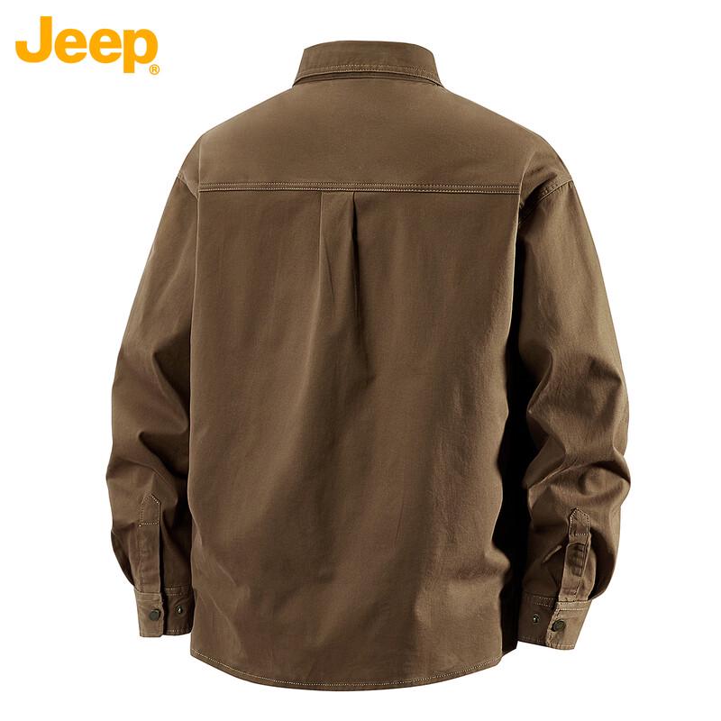 Jeep Мужская рабочая рубашка с длинным рукавом из стираного хлопка