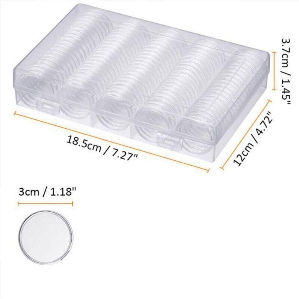 Plastic Protection Boxes Coin Collecting Box Case Coins Storage Capsules Coin Cases Holder
