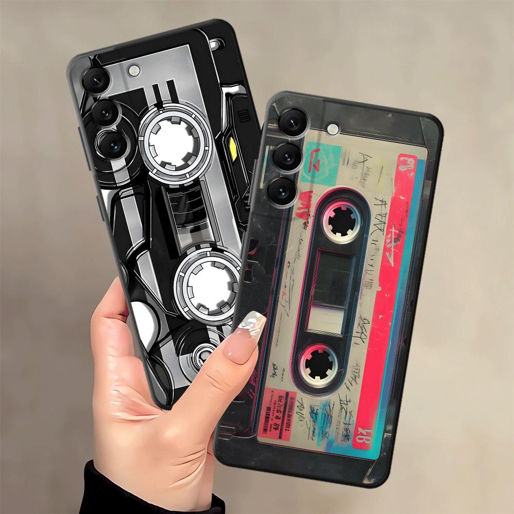 Black Soft Phone Cover Case for Samsung Galaxy A23 A53 A41 A51 A73 A24 A55 A25 A71 A36 A35 A32 A22 A52 A26 A72 Video Tape