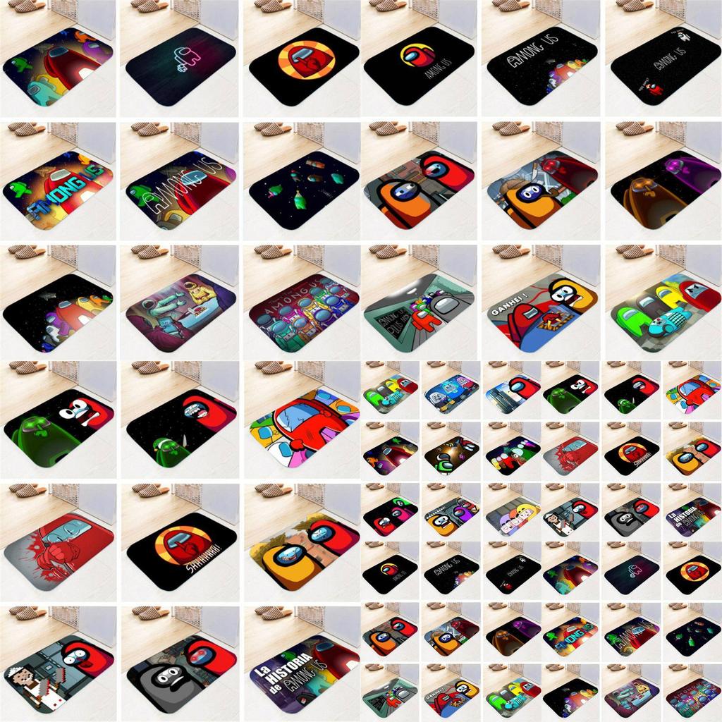 Game Among Us Flannel Mat Home Bath Bathroom Nonslip Carpet Rug Floor Decor