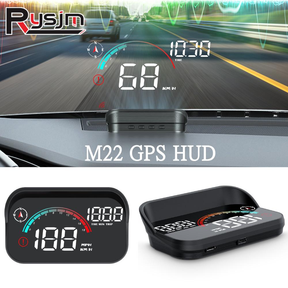 M22 GPS-проектор на лобовое стекло Автоэлектроника HUD Проекционный дисплей Цифровой спидометр автомобиля Проектор скорости на лобовое стекло Для всех автомобилей