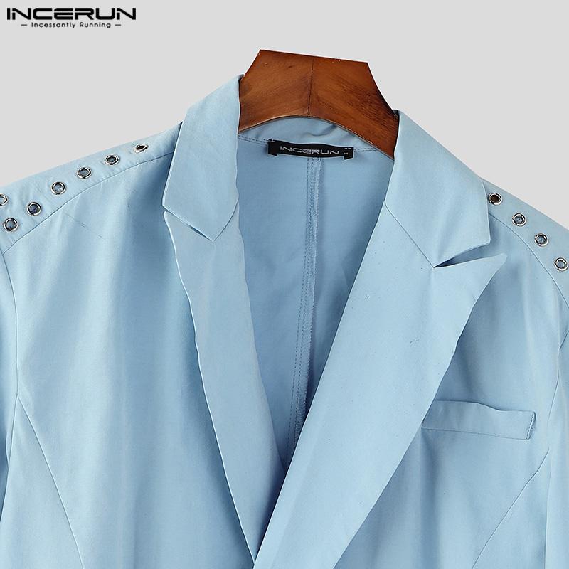 INCERUN Мужские свободные тонкие пиджаки с воротником-лацканом и длинным рукавом