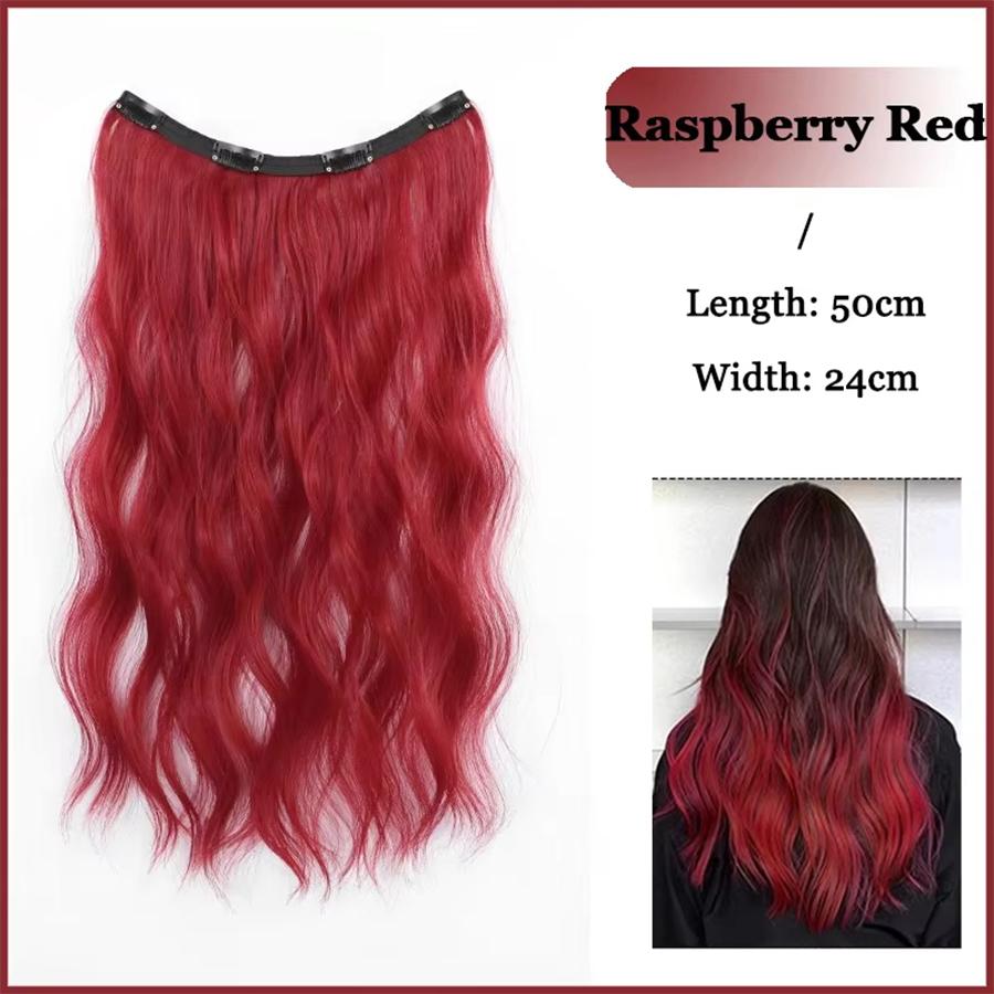 Synthetic Long Straight Clip In One Piece Hair Extension 4 Clips Inner Layer Hidden Hair Hair Piece Wig
