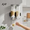 Airtight Food Storage Bin Wall Mounted Dry Cereal Dispenser, Moisture Proof Goods Dispenser for Kitchen Container, Plastic Space Saving Organizer