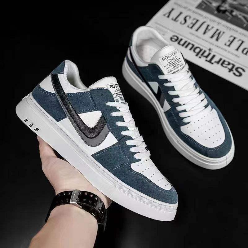 Мужские дышащие спортивные кроссовки весна/лето 2025: Универсальная повседневная обувь в трендовых черном и белом цветах для студентов