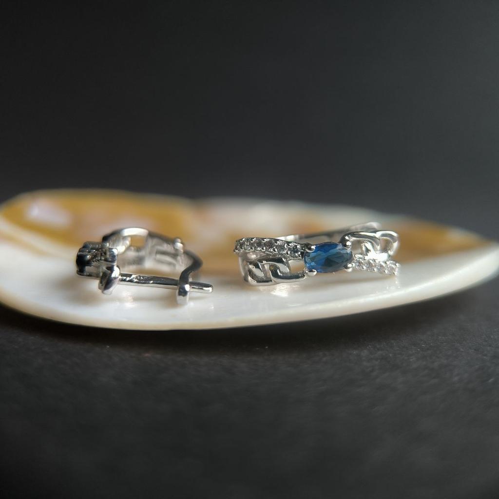 Серебряные серьги с сапфиром nano 0.638ct (2189022)