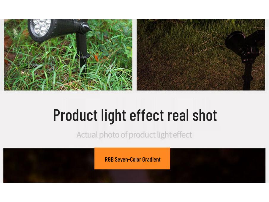 Солнечный цветной уличный газонный прожектор - Автоматическая активация при наступлении сумерек, Втыкаемый в землю садовый светильник для дерева