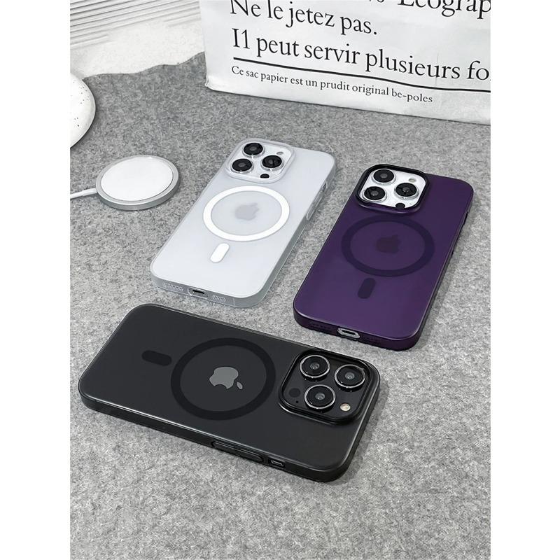 Роскошный ультратонкий матовый магнитный беспроводной зарядный прозрачный чехол для iPhone 16 15 14 Plus 13 16 Pro Max Magsafe ударопрочный жесткий защитный чехол для ПК