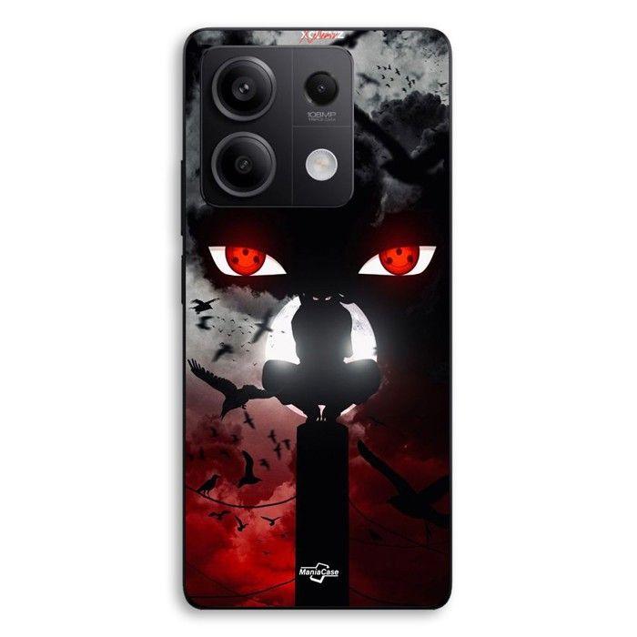 Coque de téléphone - MANIACASE - Xiaomi Redmi Note 13 5G - Itachi Uchiwa (Naruto) - Silicone TPU - Noir
