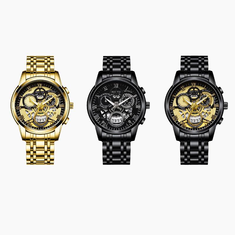 UTHAI BK140 Модные мужские часы водонепроницаемые календарь ночная подсветка стальной браслет мужские часы спортивные часы подарок часы для мужчины