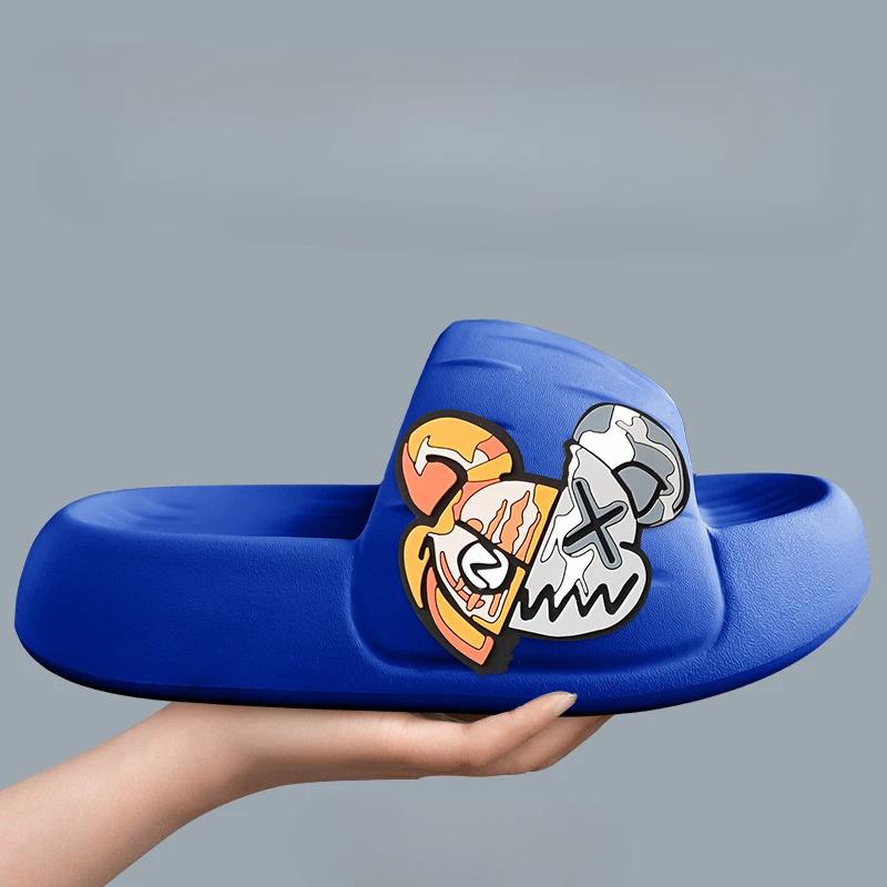 Мужские тапочки с мягкой подошвой, нескользящие женские тапочки, модная повседневная обувь с толстой подошвой, новые тапочки большого размера для мужчин, пляжные