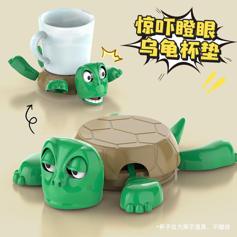 Panicked Turtle Coaster 3D Printed Cup Mat Insulation Pad Home/Office Decorative Cup Pad Mug Holder With Funny Expression