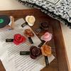 Корейская Роза Цветок Волос Утиный Клюв Зажим Уксусная Кислота Маленький Цветок Боковой Зажим Простой Темперамент Челка Заколка Для Волос Стайлинг Аксессуары