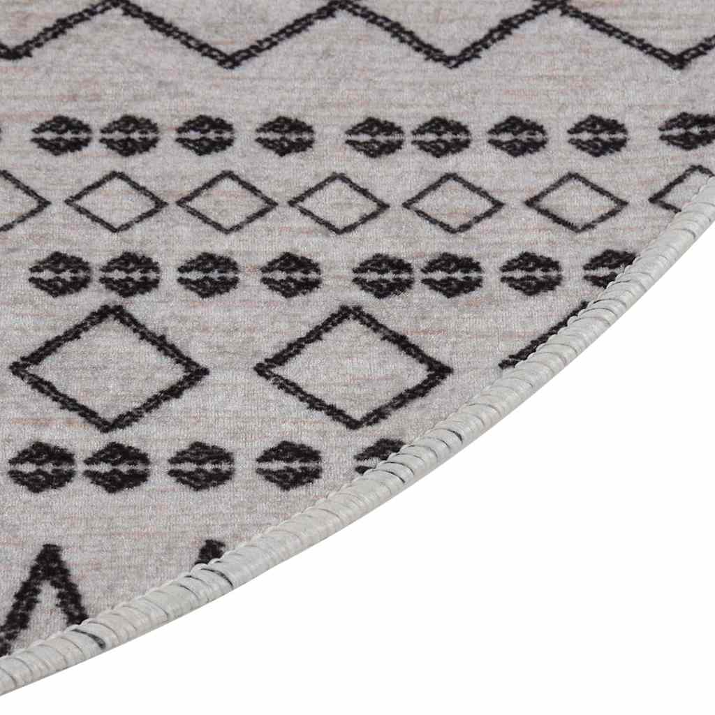 Washable Rug Black and White Ø120 cm