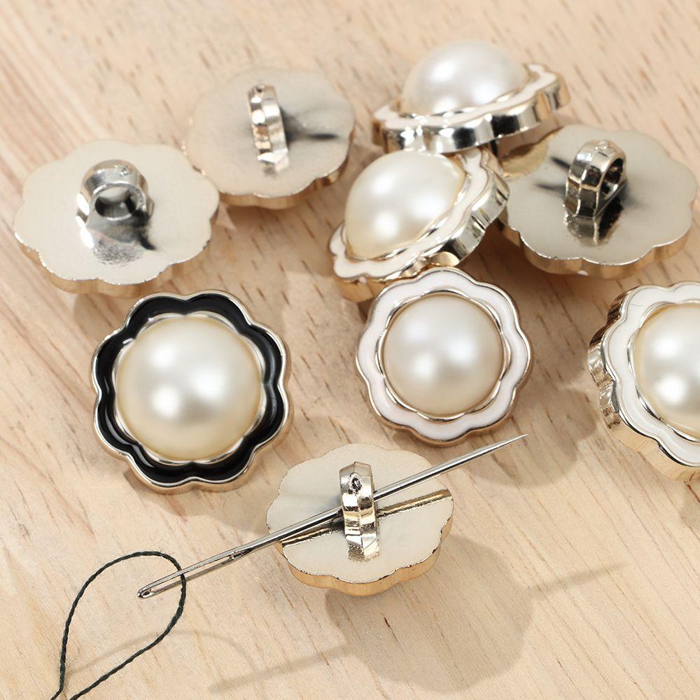 10Pcs Plastic Ornaments DIY Pearl Clothing Buttons Needlework Shirt Buttons Sewing Accessories