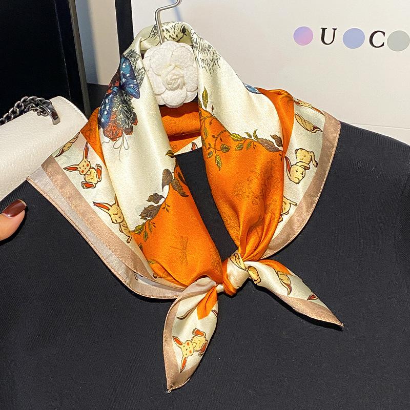 100% Natural Real Silk Scarf Women Mulberry Luxury Square Fashion Print Hair Neckerchief Schal Shawl Wraps Hijab Bandana Scarves