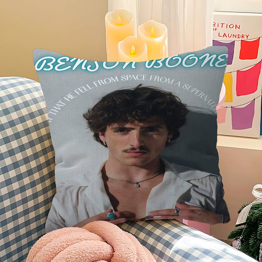 Подушка с изображением певца B-Benson Boone Подарок Декор для домашнего офиса Подушка для спальни Дивана Автомобиля Наволочка