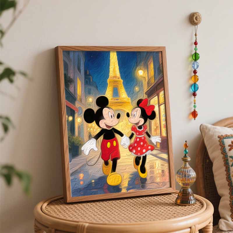 Disney Раскраска по номерам Микки и Минни в Париже Набор для рисования Домашний декор Подарок