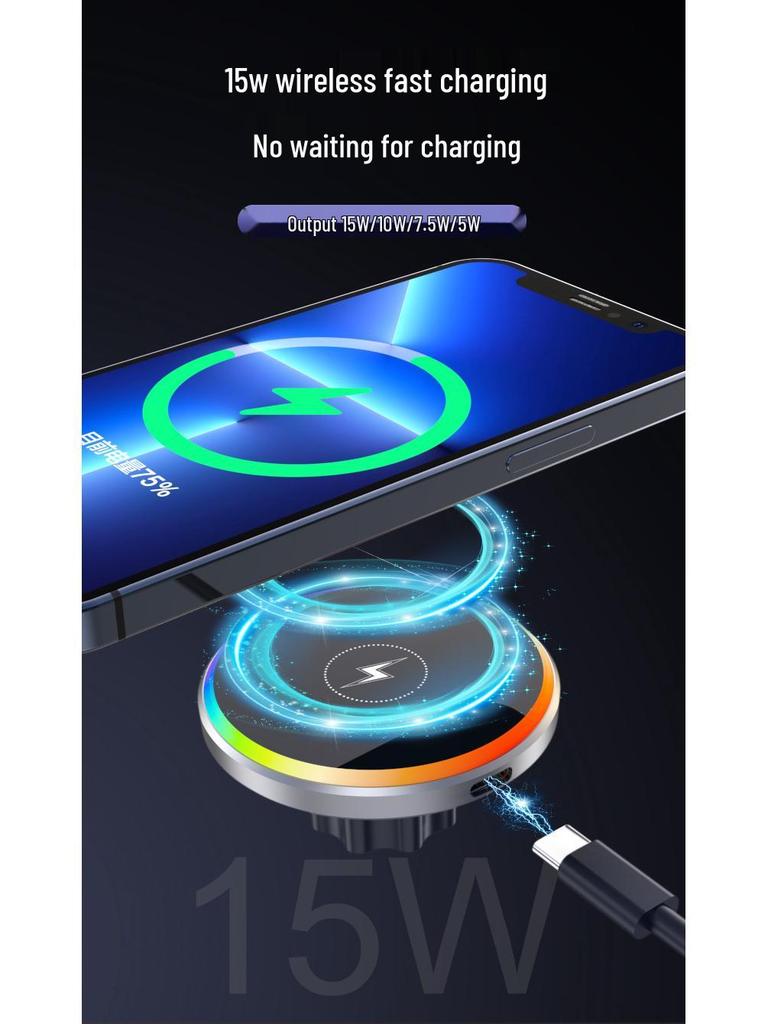 Magnetic Car Phone Holder with Wireless Charger for Apple