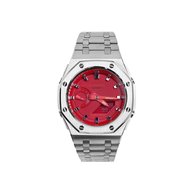 CASIO Unisex Liquid Crystal,Analog Dual Display Series Red Watch GA-2100-4A(Watch1--)