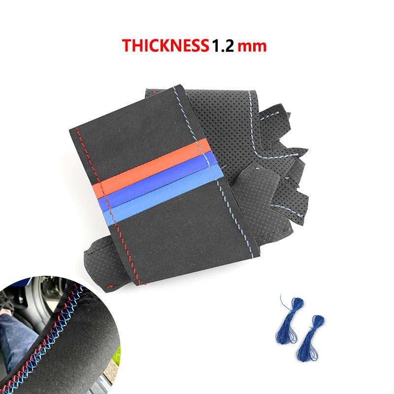 Замшевый кожаный чехол на руль автомобиля для BMW M Sport 1 3 серии E81 E82 E87 E88 M3 E90 E92 E93 2008-2013 X1 E84 2011