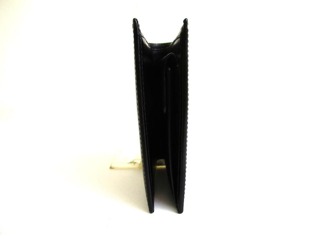 Оригинальный кошелек Cartier Pasha de Cartier Черная кожа Золотая фурнитура Складной #b255 Открытая коробка