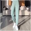2024 New Summer Sports Casual Loose Plus Oversize Versatile Fashion Elastic Waist Pit Stripe Ice Silk Haren Pants for Women