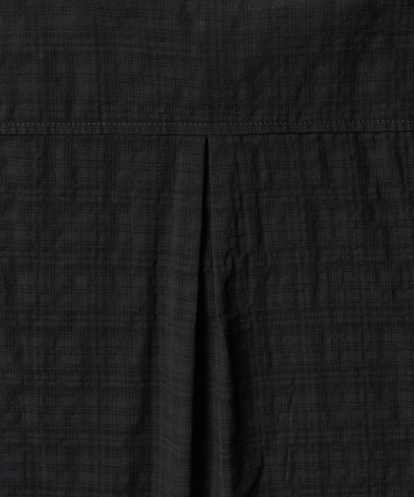EXCONTAINER [Summer] Muted Check Semi-Crop Shirt (Black)
