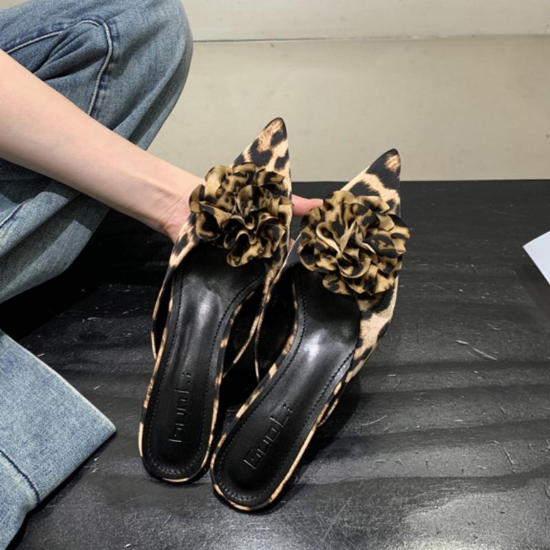 Мода Bailamos Мода Сексуальный Цветочный Острый Носок Тонкий Низкий Каблук Туфли-Лодочки Женские Элегантные Свадебные Мюли Обувь Слипоны Тапочки Zapatos De Muje