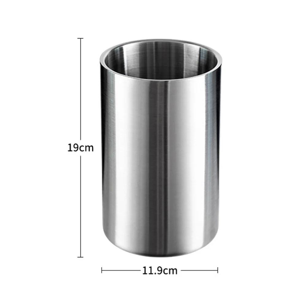 1pc Double-Wall Stainless Steel Ice Buckets Wine Chiller Bucket,Wine Bottle Cooler Bucket, Insulated Champagne Beer Ice Bucket