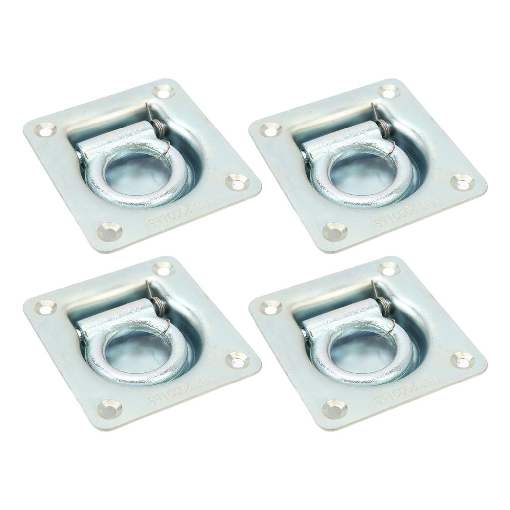 4 шт. Утопленное D-образное кольцо для троса прицепа из углеродистой стали, максимальная разрывная нагрузка 2000 фунтов, точки крепления для прицепов