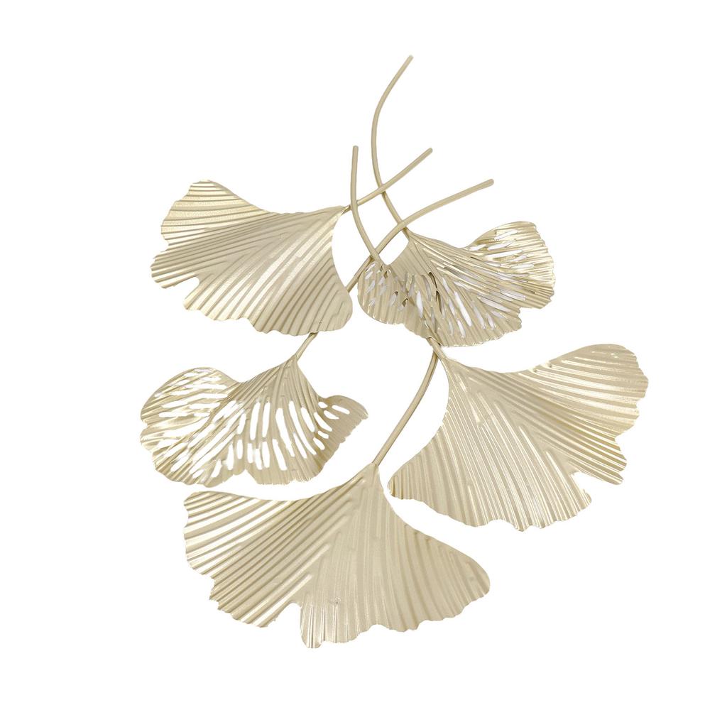 Metal Wall Decor Iron Simulated 3D Ginkgo Leaves Hanging Wall Sculpture for Living Room Office