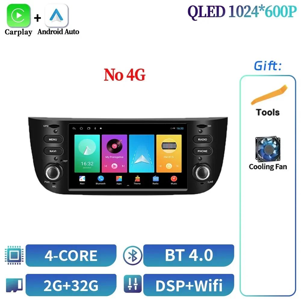 6,2 дюйма Для Fiat Linea Punto EVO 2012-2015 Android Автомагнитола Мультимедиа Радио Беспроводной Carplay Android Auto Wi-Fi 4G Экран