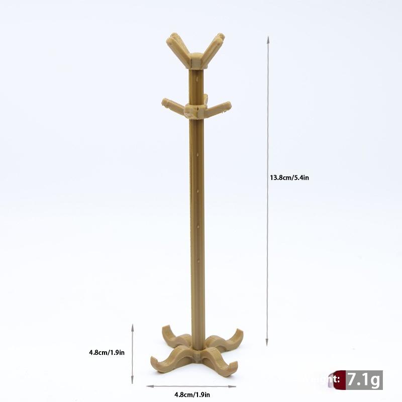1Pcs Mini Vintage Floor Standing Coat Rack 1:12 Scale Miniature Storage Rack Dollhouse Room Decoration Toys Accessories Gifts
