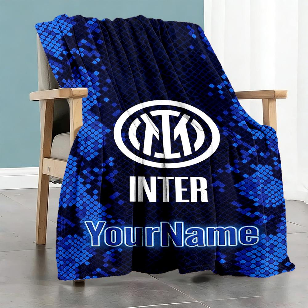 Inter Milan Customize Your Name Blanket Throw Personalized Blanket Warmthful Decor Throw For Office Office Chair Bed Picnics Four Seasons Universal