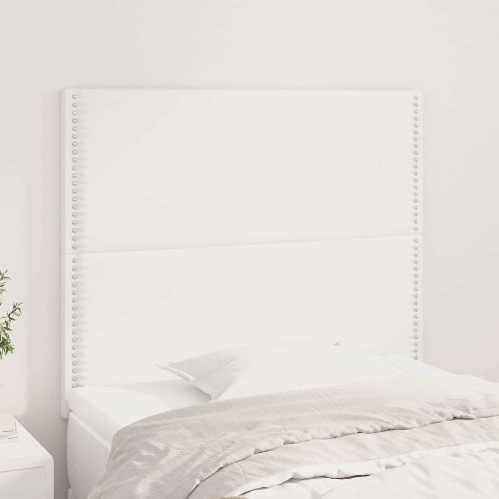Vidaxl Zagłówki Do Łóżka, 2 Szt., Biały, 100X5X78/88Cm, Sztuczna Skóra