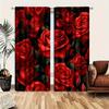 2 шт. - Элегантные шторы с цветочным принтом красных роз, шторы с кулиской для карниза, для спальни и гостиной, украшение дома, украшение комнаты