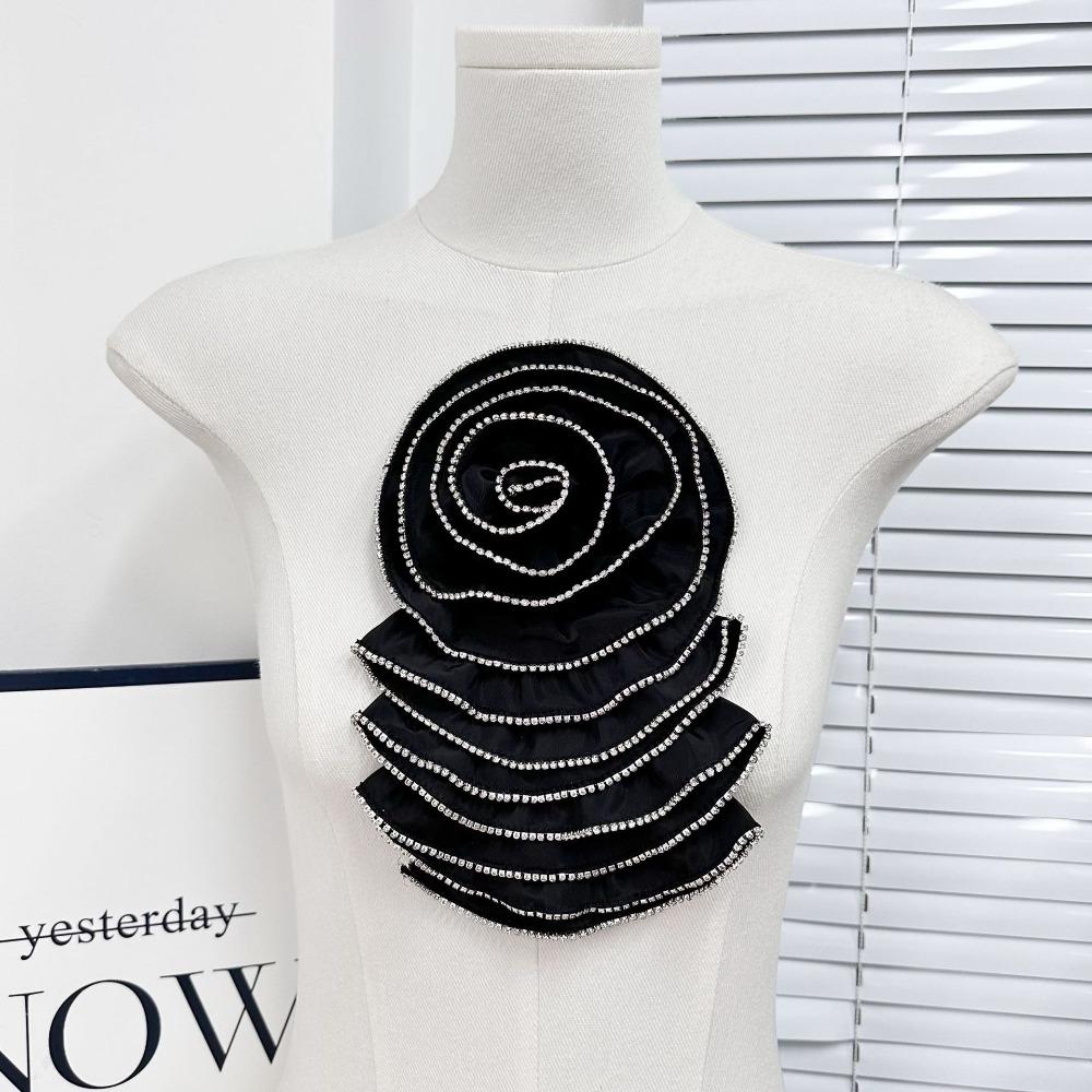 Сделай сам атласная ткань грудь цветочные нашивки одежда 3D цветы аппликации грудь цветок для женщин