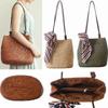 Women Summer Bohemian Beach Bag Handmade Wooden Beads Weave Tote Shoulder Bag Straw Weave Handbags