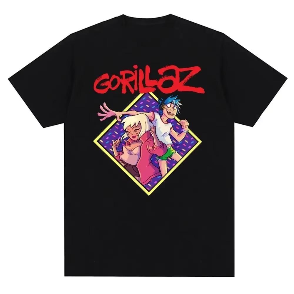 Music Band Gorillazs Punk Rock Print T Shirt 90s Casual Fashion Short Sleeve Plus Size T Shirt Unisex Harajuku Summer Tees
