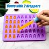 5pcs/set Gummy Bear Candy Mold Kit with 2 Droppers Silicone Non-stick Chocolate Molds DIY Multi-Shape Jelly Fondant Kitchen Tool
