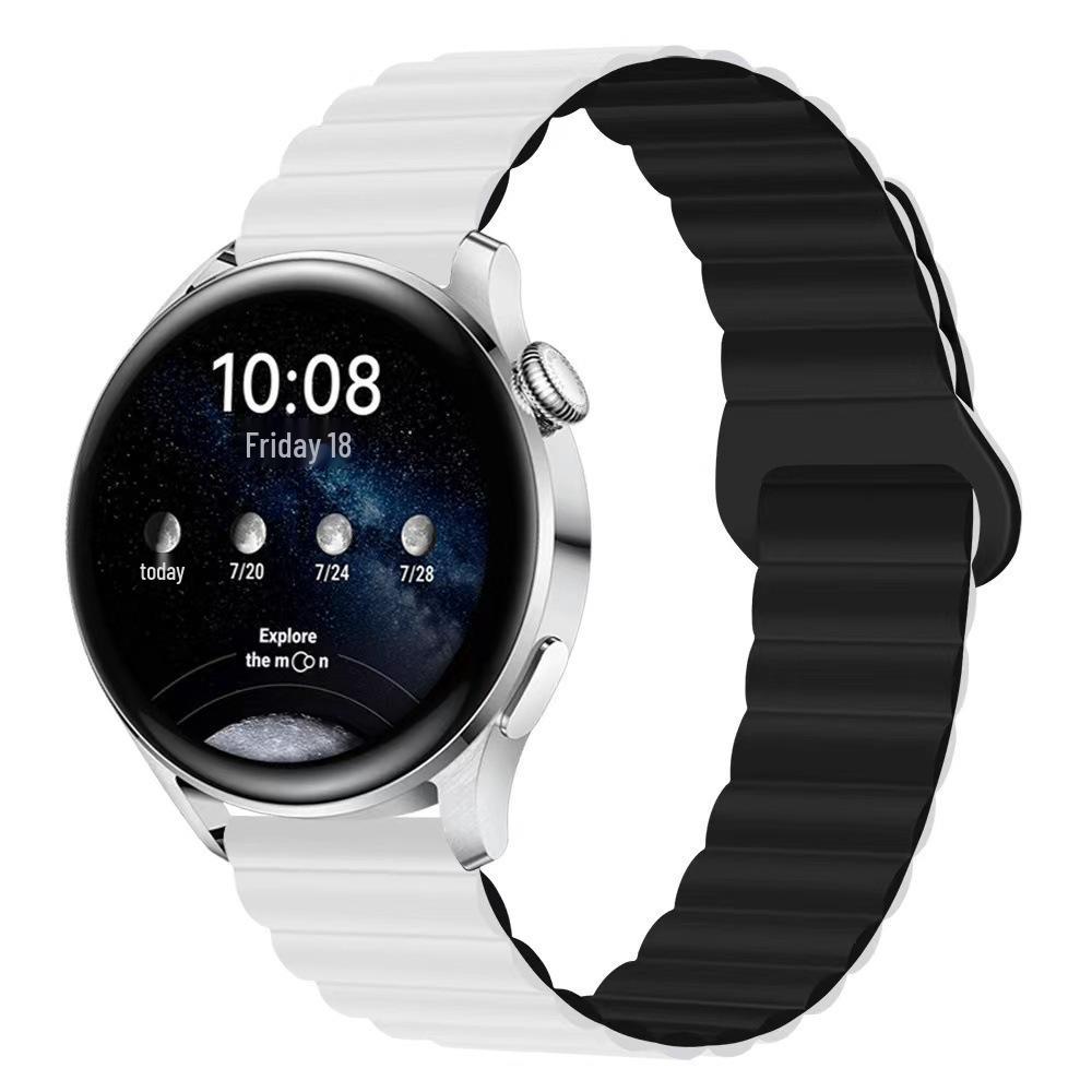 Двухцветный силиконовый ремешок с магнитной петлей 22 мм для часов Huawei GT4/GT5 и Samsung Watch4 Pro
