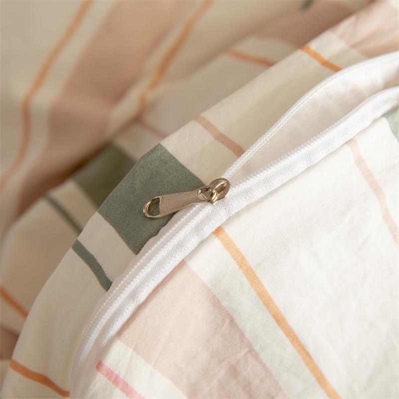 Полосатый пододеяльник, комплект постельного белья Queen, 100% стираный хлопок, роскошный нежно-розовый вертикальный полосатый пододеяльник, (3шт)