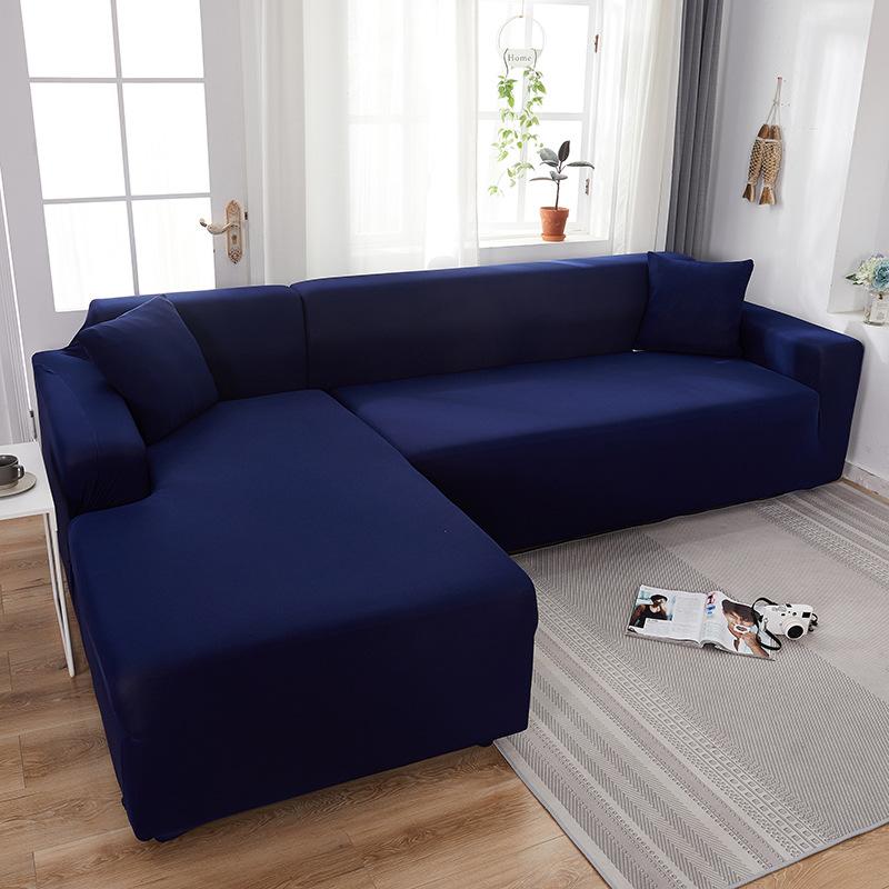 1/2/3/4-местный однотонный чехол для дивана, эластичный эластичный чехол для дивана для гостиной, чехлы для дивана Copridivano, секционные угловые L-образные чехлы для дивана