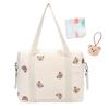 Large Korean Shoulder Tote Shoulder Baby Going Hospital Baby Changing Comes with Bear Name Tag and Gauze Bear [Happy RURU] Mother's Bag, Tote,