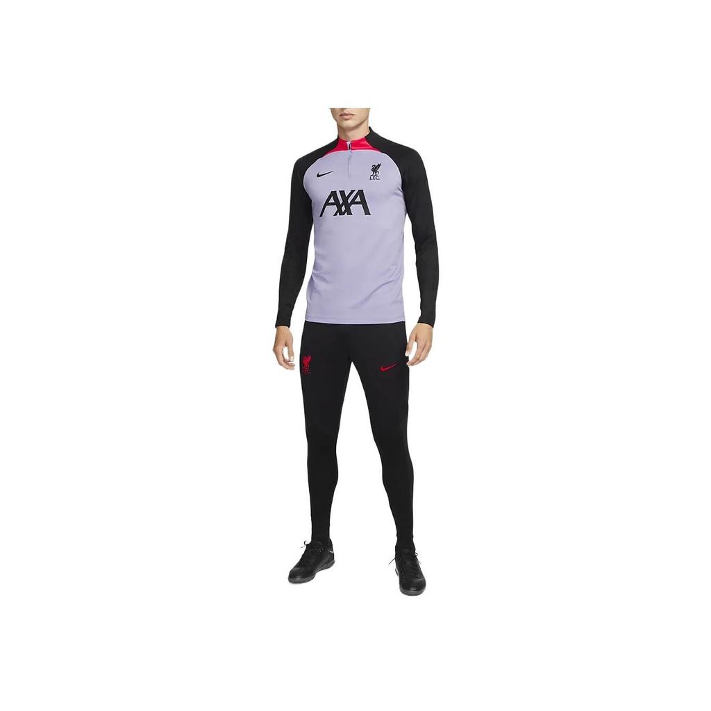 Nike Liverpool Long Sleeve Jersey With Spliced Logo Letter Print And Mock Neck T-Shirt Men Tops Grey DN2814-545