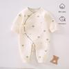 Cozy Air Cotton Baby Romper - Long Sleeve, Side Snap, Boneless Crawling Suit for Newborns - Perfect for Autumn & Winter Outings