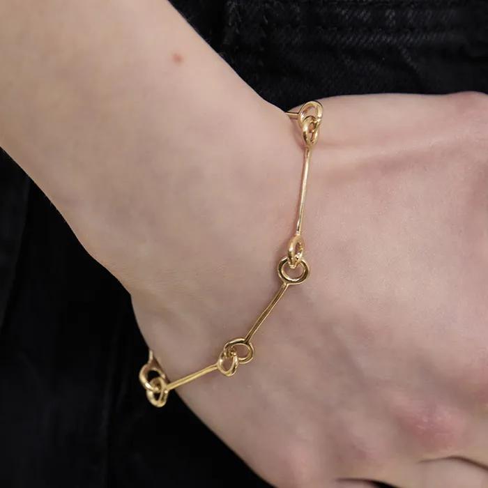 [925SILVER]CONNECT CHAIN bracelet(14K GOLD color)