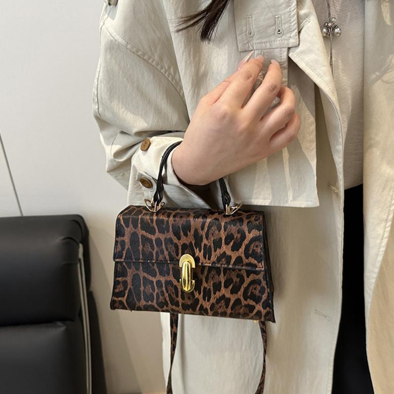Винтажные сумки через плечо с леопардовым принтом Маленькие crossbody сумки из ПУ кожи для женщин Фирменные сумки