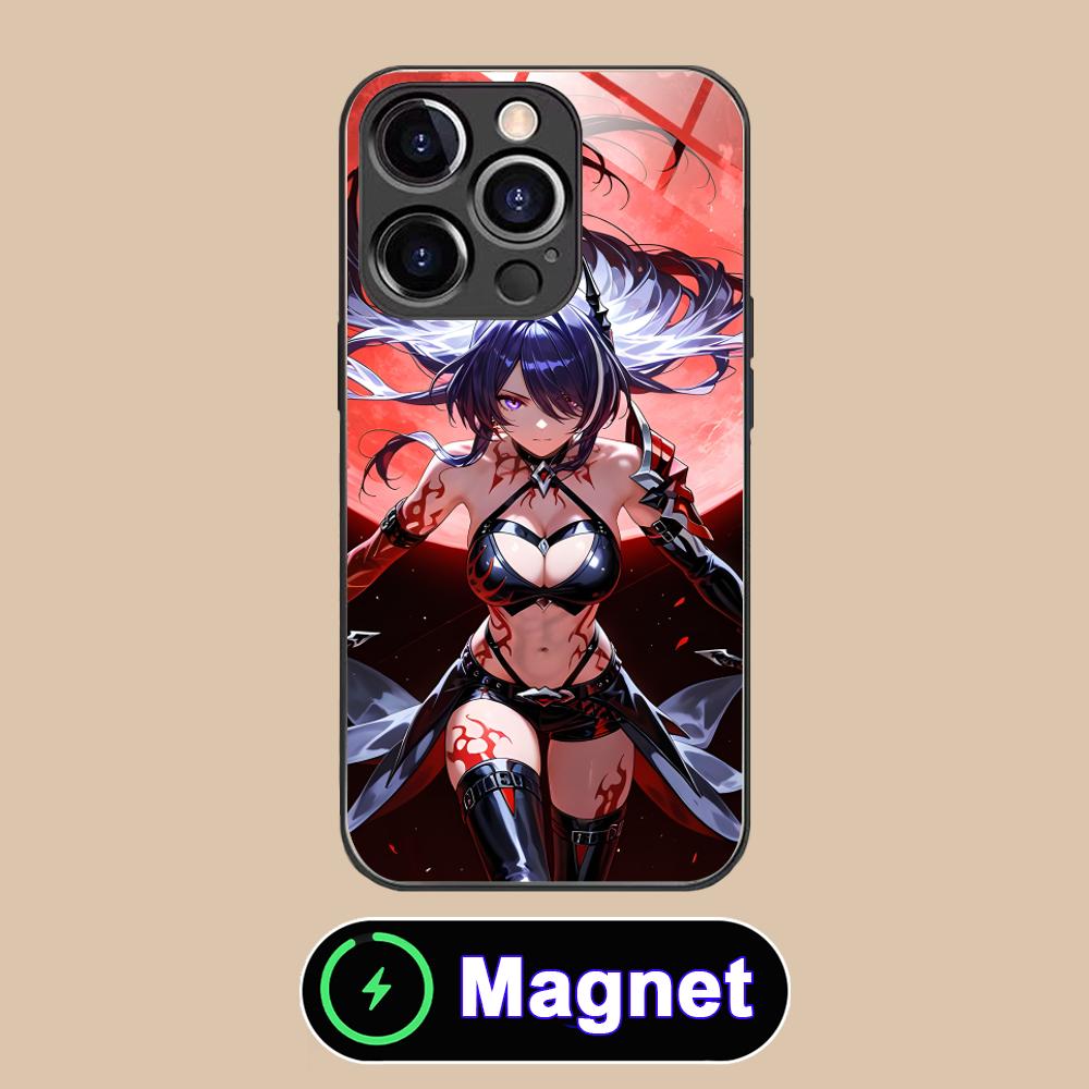 HSR Acheron Стеклянный чехол для мобильного телефона MagSafe для iPhone 17 16 15 14 13 12 11 Air Pro Max Plus Mini Цветной чехол